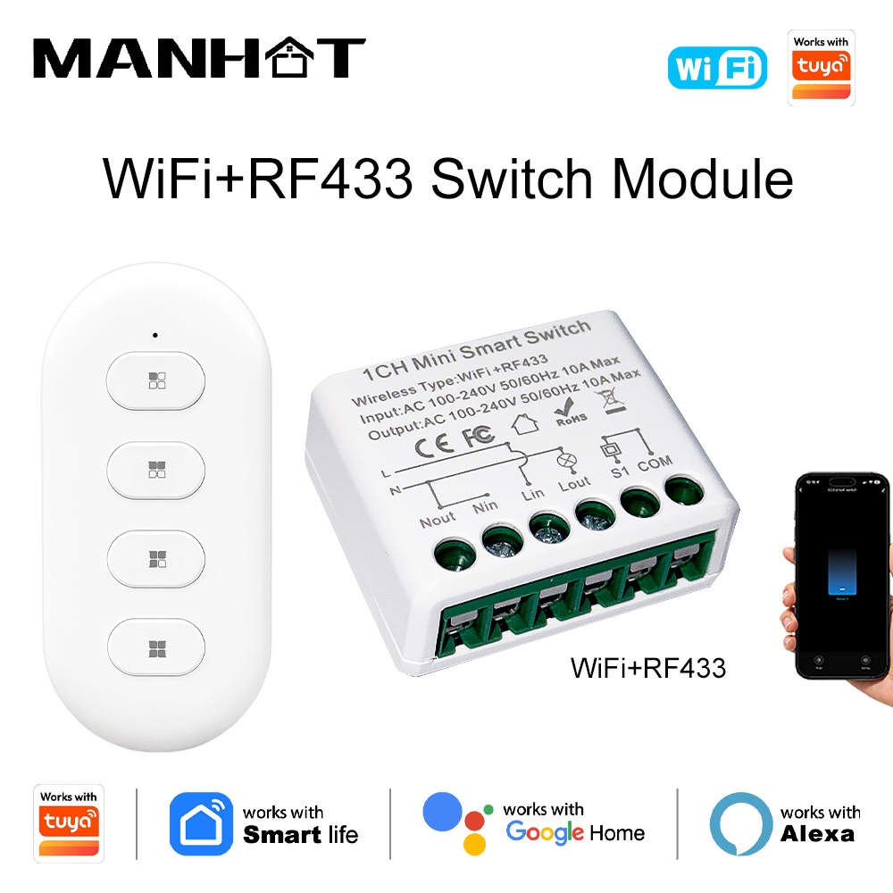 Smart Home Automation Diy - For Tuya WIFI 10A Smart Light
