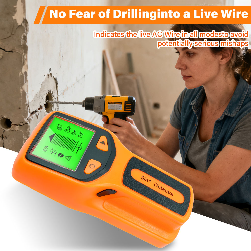 Water Leak Detector Wired - New 5-in-1 Wall Detector Handheld Screw