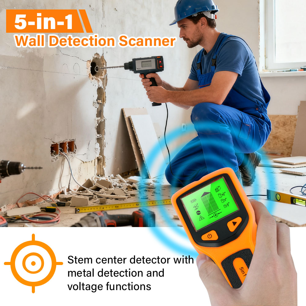 Water Leak Detector Wired - Wall Stud Detector 5 in 1