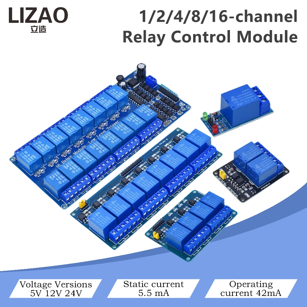 Home Automation Diy Projects - 5V/12V/24V 1/2/4/8/16 Channel Relay Control Module,
