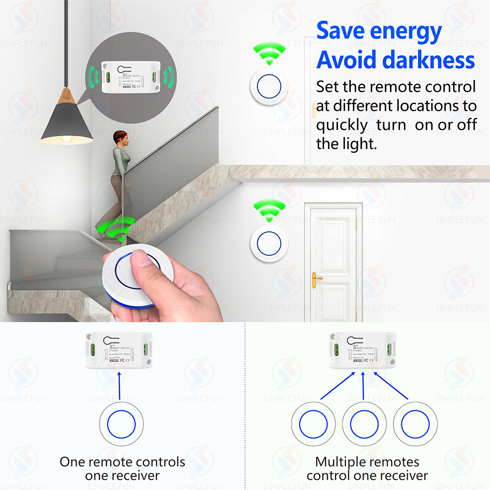 Wireless RF433MHz Remote Contr - đánh giá và giá Sonoff Basic Switch
