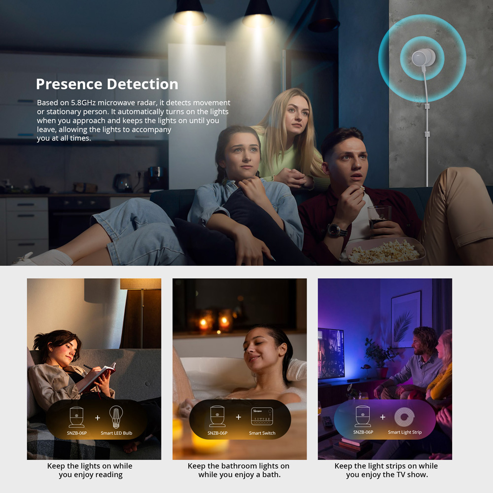 SONOFF SNZB-06P Zigbee Human P - đánh giá và giá Sonoff Basic Switch