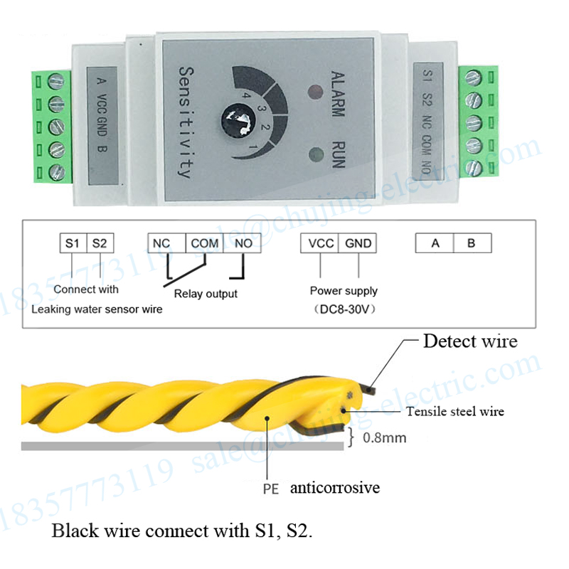 Bộ 1 Din Chất Lỏng Rò Rỉ Nước  - đánh giá và giá Water Leak Detector Wired