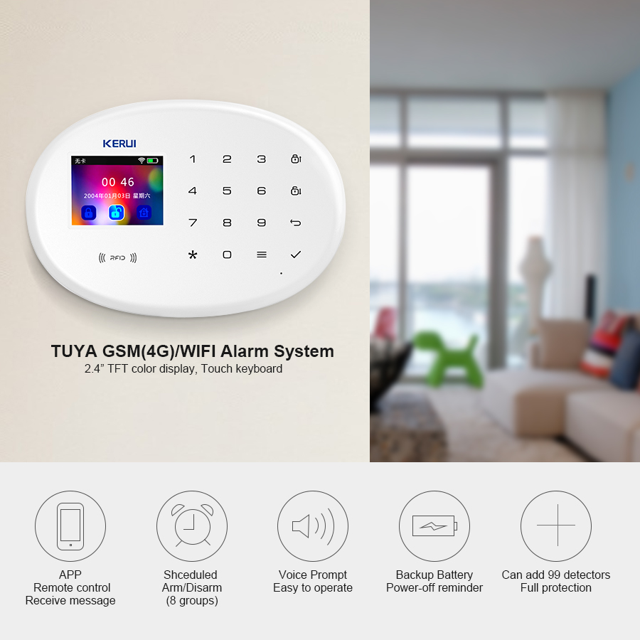 KERUI W202 WIFI GSM Alarm Syst - đánh giá và giá Smart Home Automation Diy