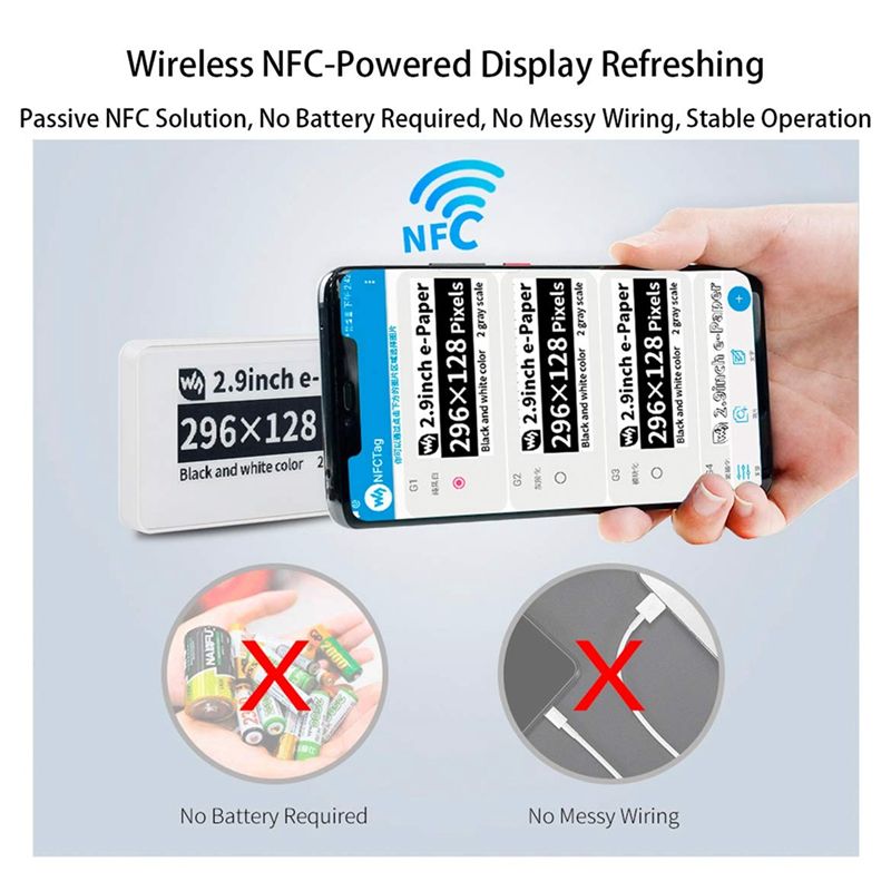 New  2.9 Inch Wireless NFC-Pow - đánh giá và giá Display Epaper 2.9